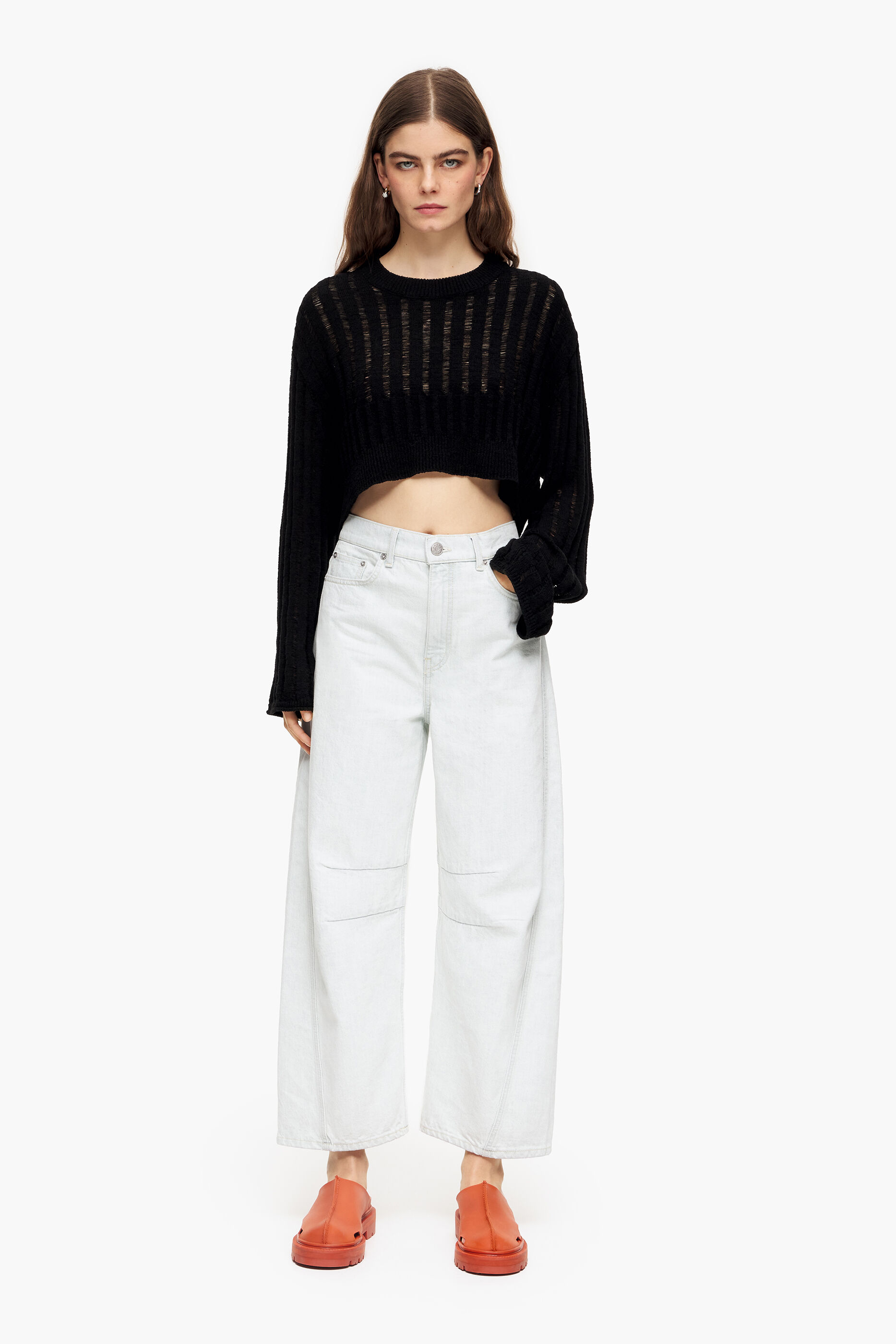BARREL - Calça jeans reta azul desbotada