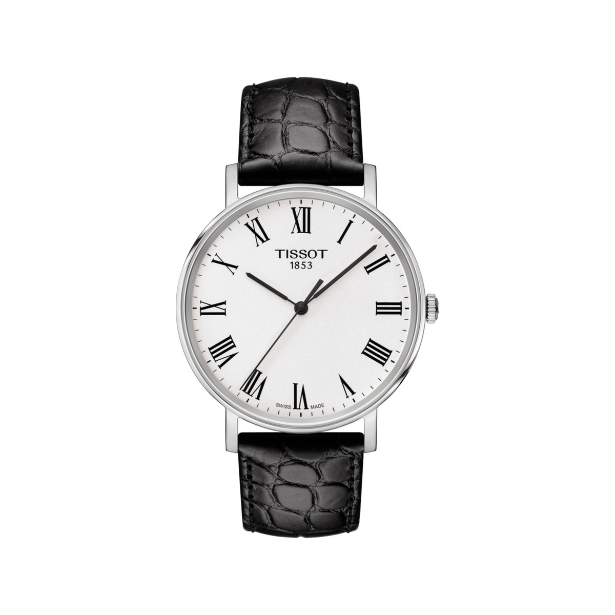 Montre Tissot homme acier cuir noir
