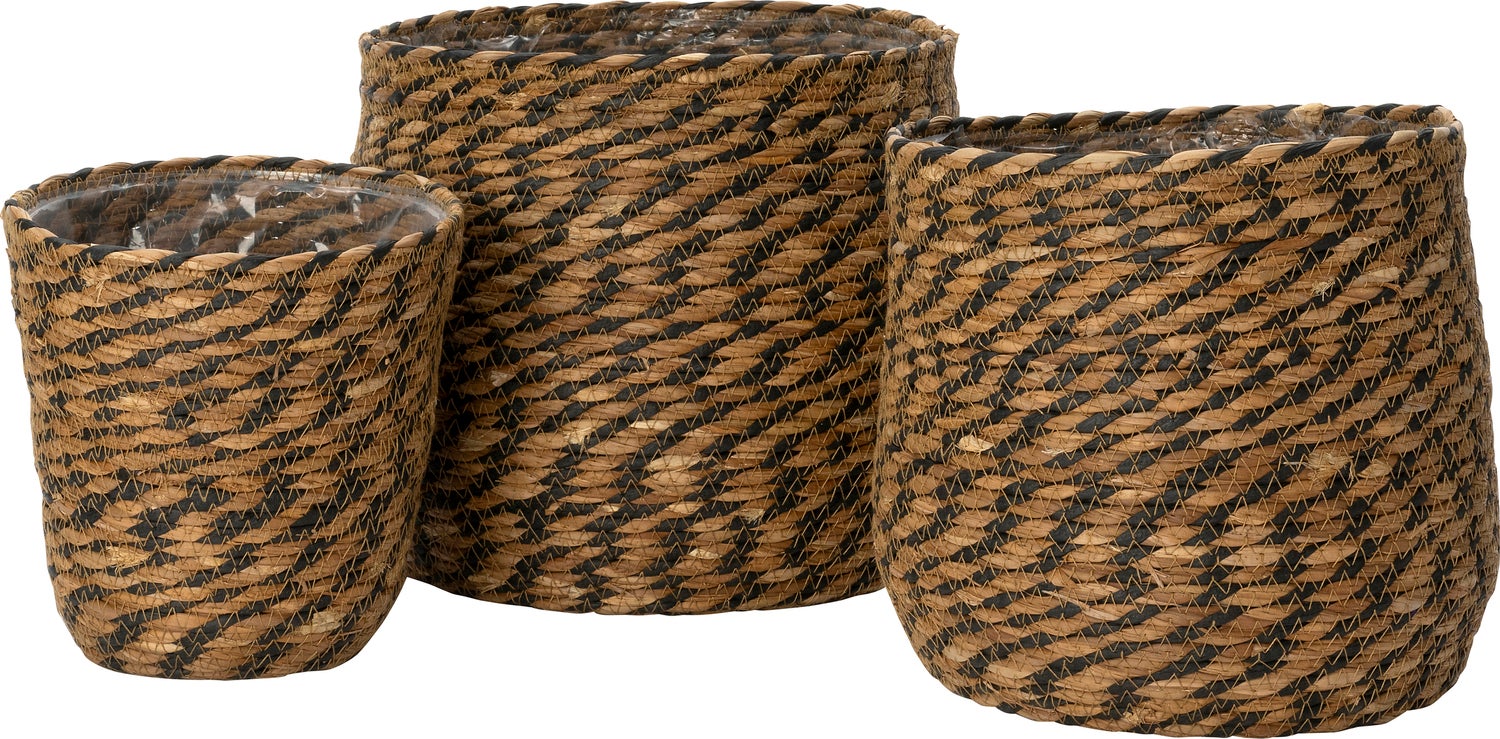 Intratuin plantenmand Shae naturel / zwart D 28 H 26 cm