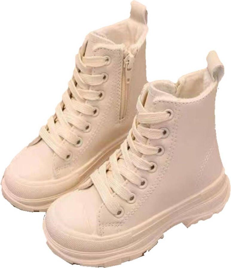 Djsa fashion Warme laarzen voor meisjes Winterbotjes- Enkellaarsjes-| kinderbotten- Veterboots Biker boots _ _ZWART