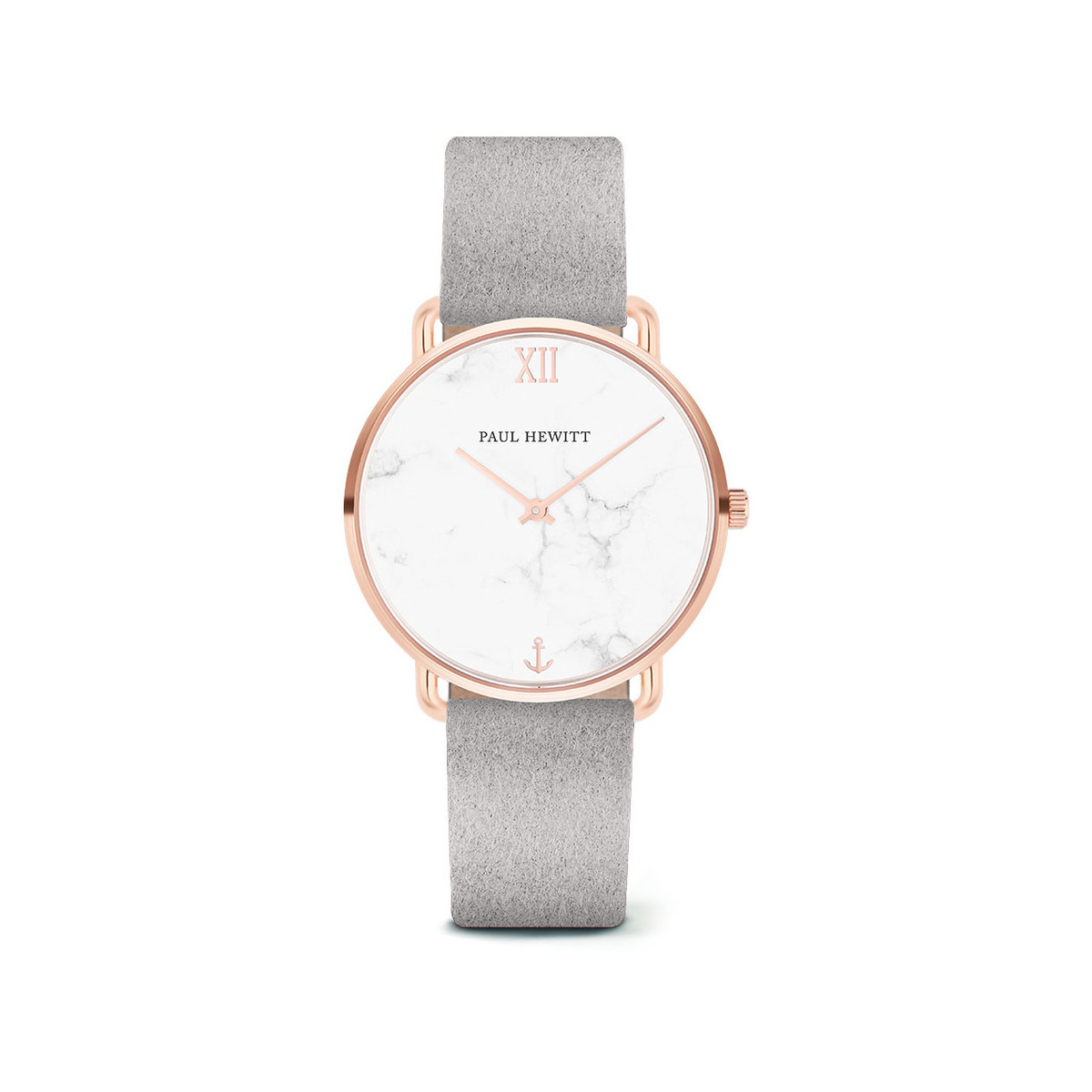 Montre Paul Hewitt femme acier rose cuir gris