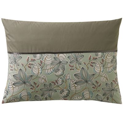 Linge de lit percale motif feuilles - BECQUET CRÉATION