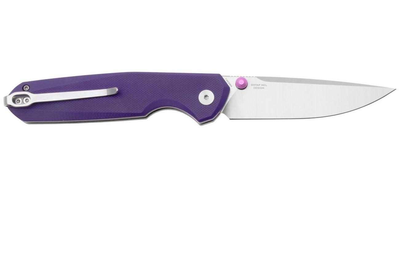 Bestechman Velix BMK07C 14C28N, Purple G10 zakmes, Ostap Hel design