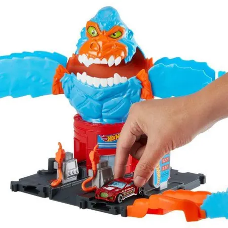 Hot Wheels City Nemesis Lab Gorilla Set inkl. 1 Spielzeugauto, Zubehör