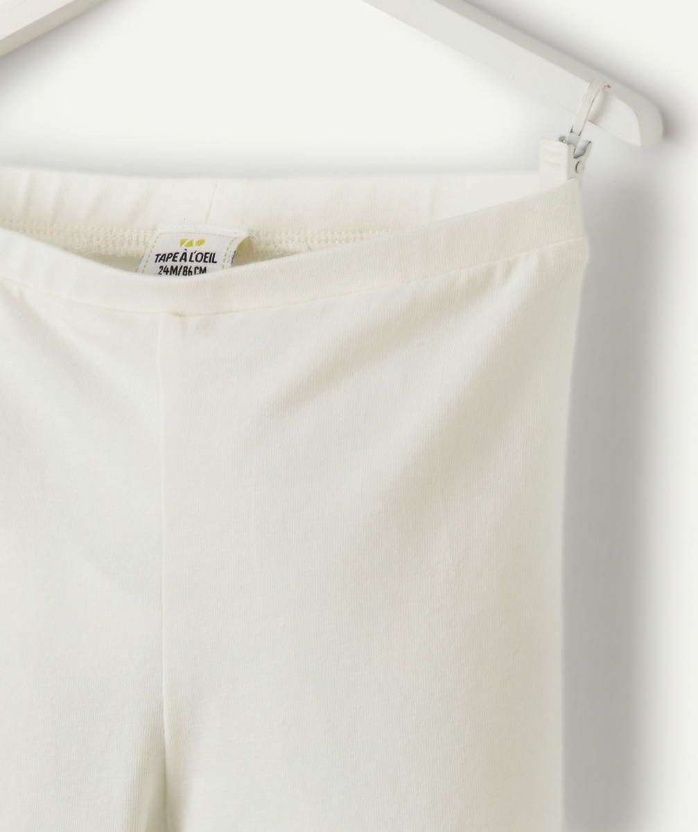 legging court bébé fille en coton biologique blanc