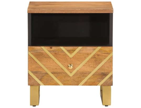 VIDAXL - Tables de chevet 2 pcs marron et noir bois de manguier solid...
