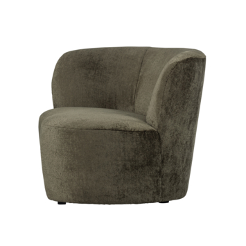WOOOD fauteuil Stone warmgroen velvet structuur met leuning links