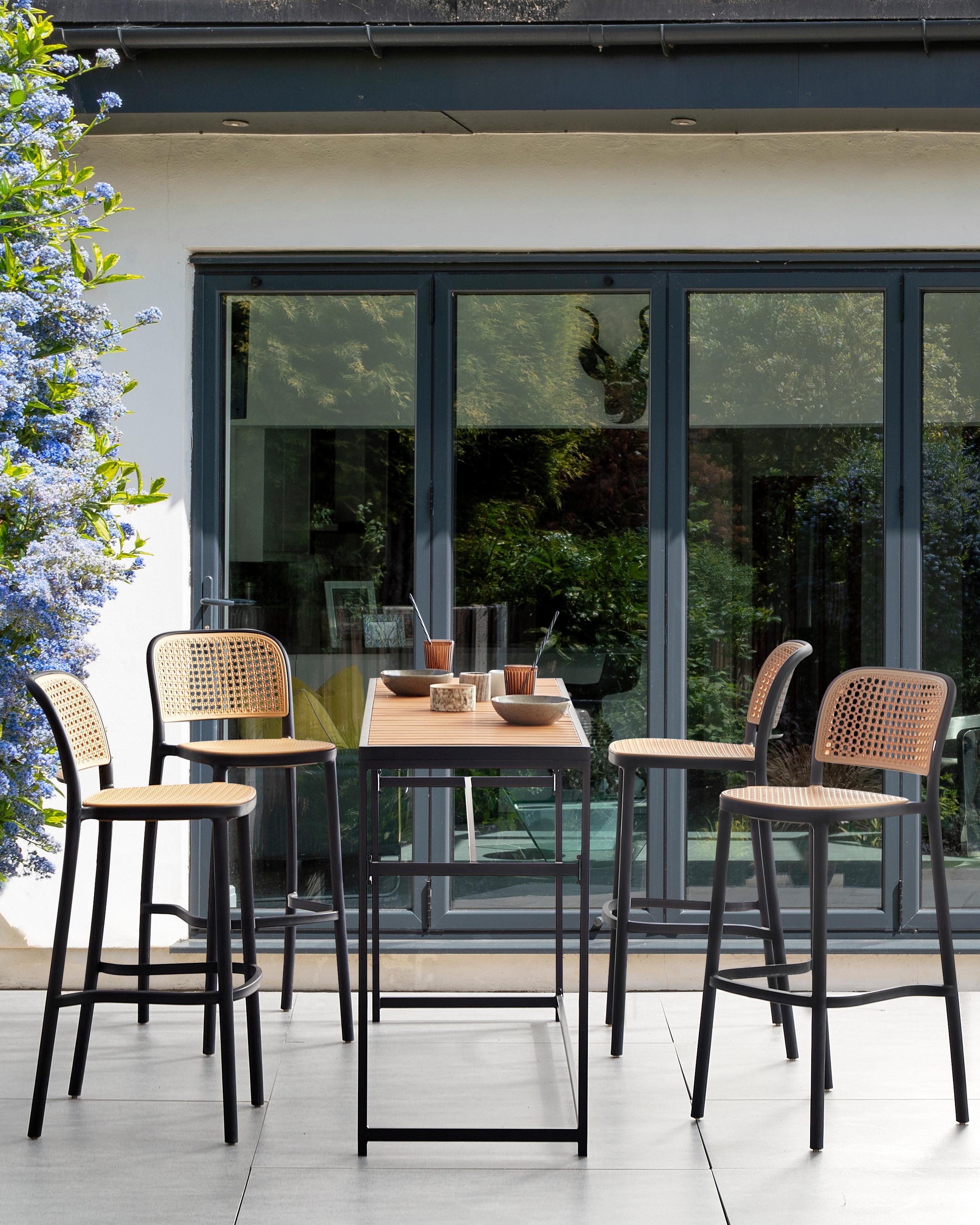 Set van 4 barstoelen PLOSE Synthetisch materiaal Beige