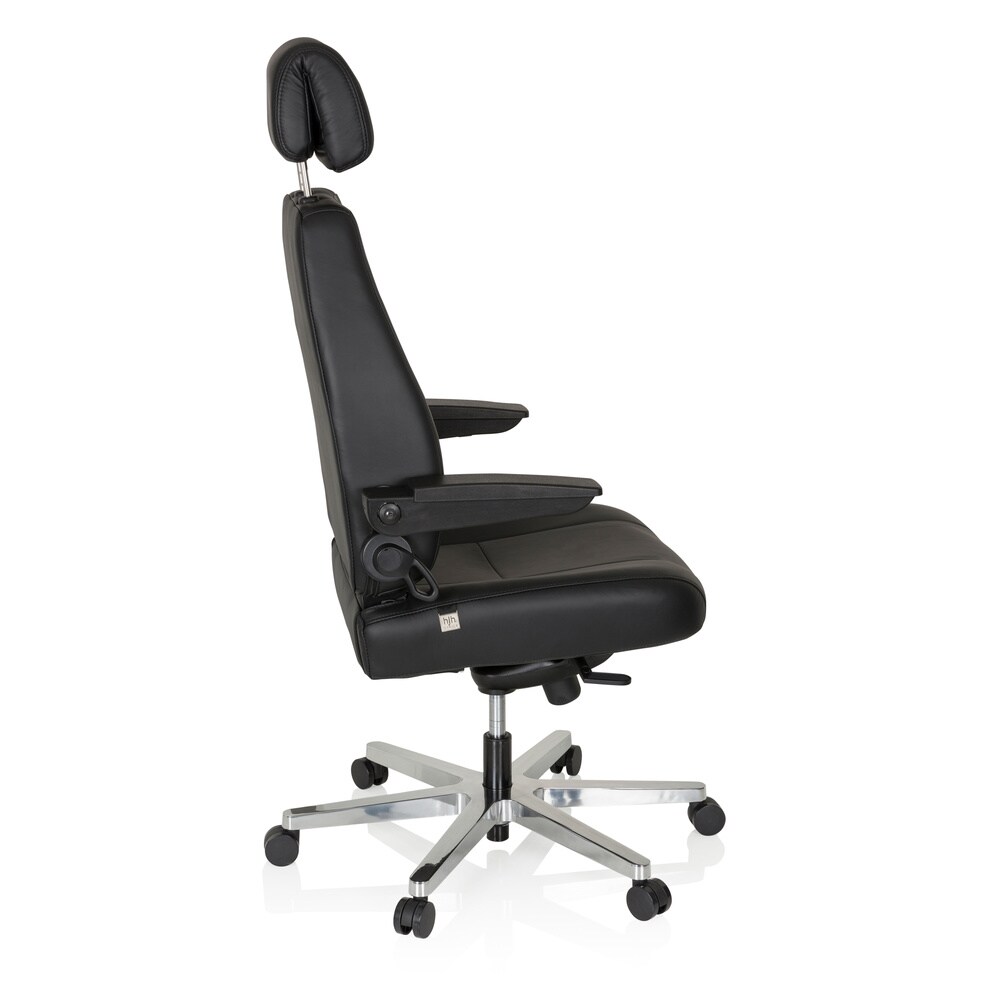 XXL Drehstuhl 24 HOURS Leder mit abklappbaren Armlehnen hjh OFFICE