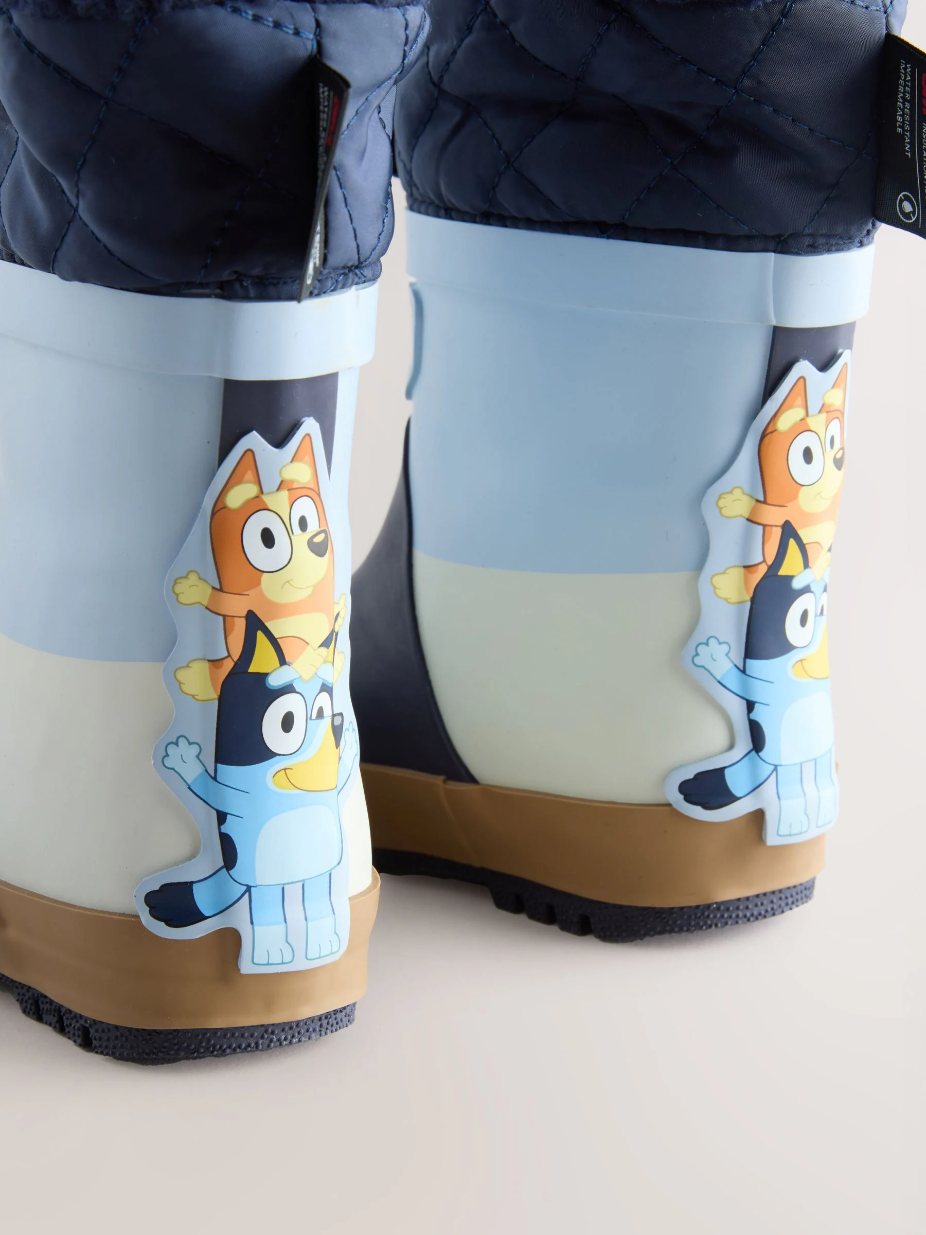 Blauwe Kleurblokken Bluey - Thinsulate™ - Gevoerde thermoregenlaarzen met boord