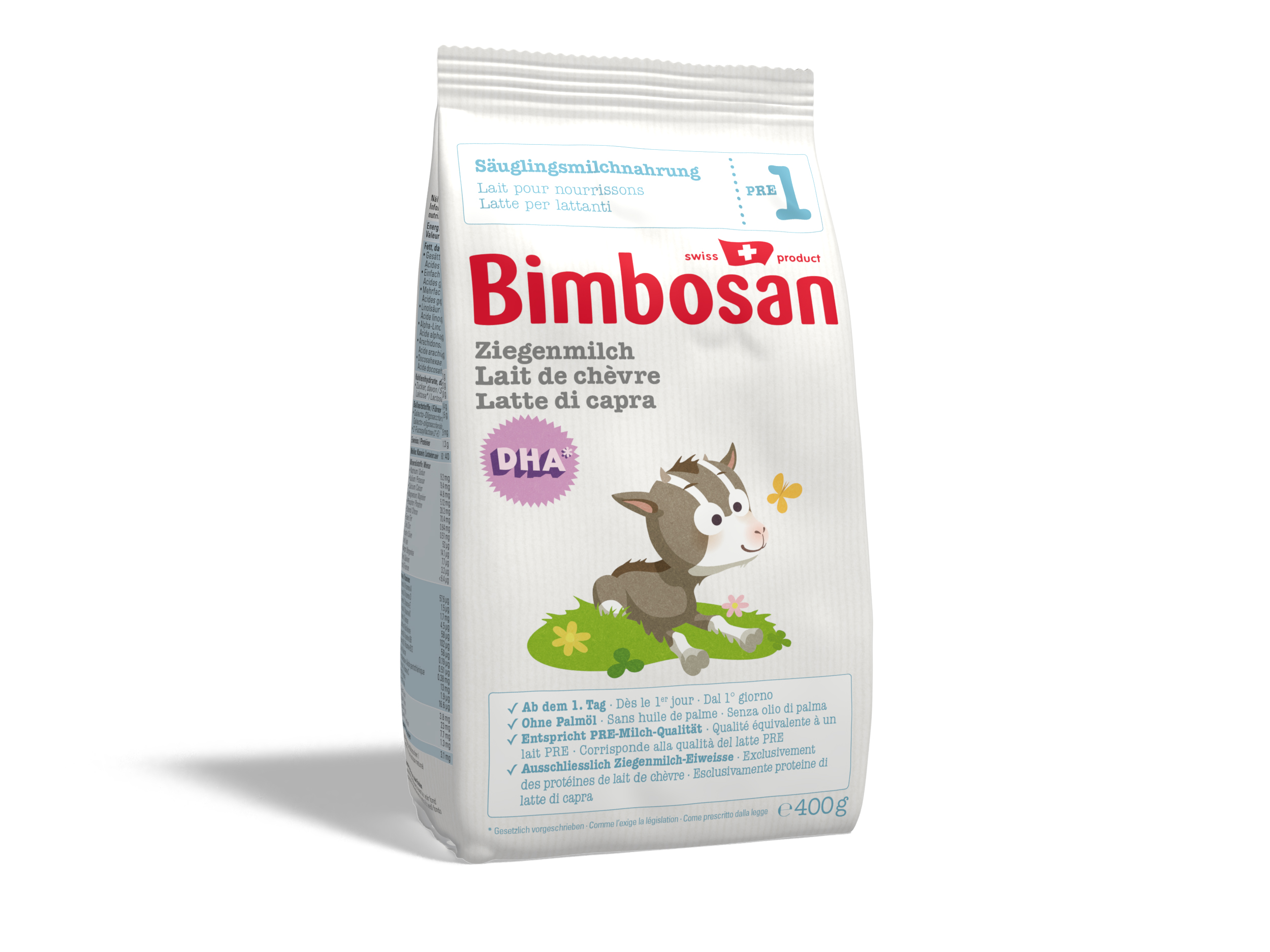 BIMBOSAN Ziegenmilch 1 Säuglingsmilch<br>400 g, Beutel, Pulver, refill
