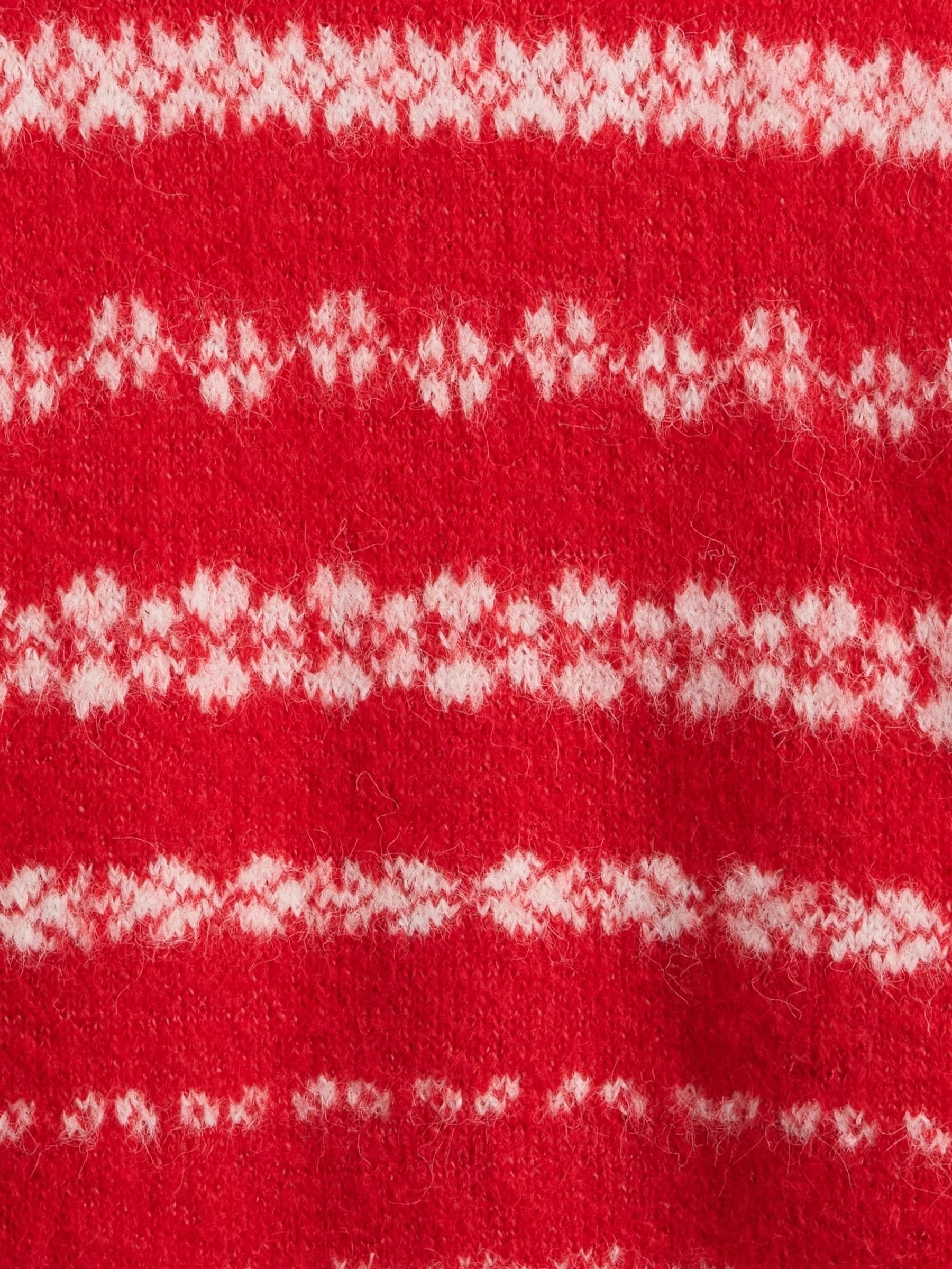 Red Fair Isle Christmas - Gap Oversized Crew Neck Jumper