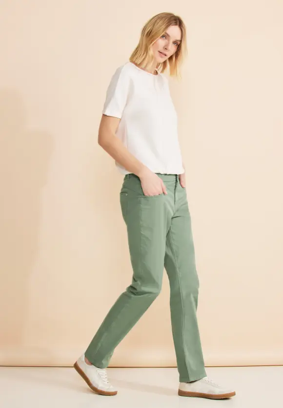 Casual Fit Twill Hose - dry salvia green