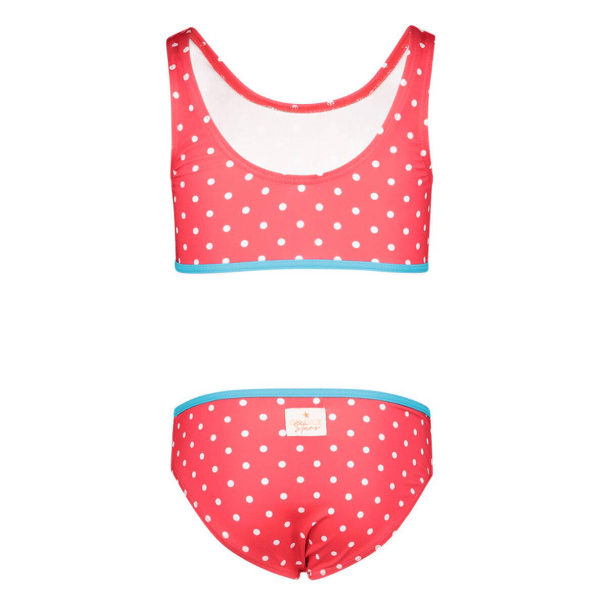 Orange Stars crop bikini met stippen roze/wit