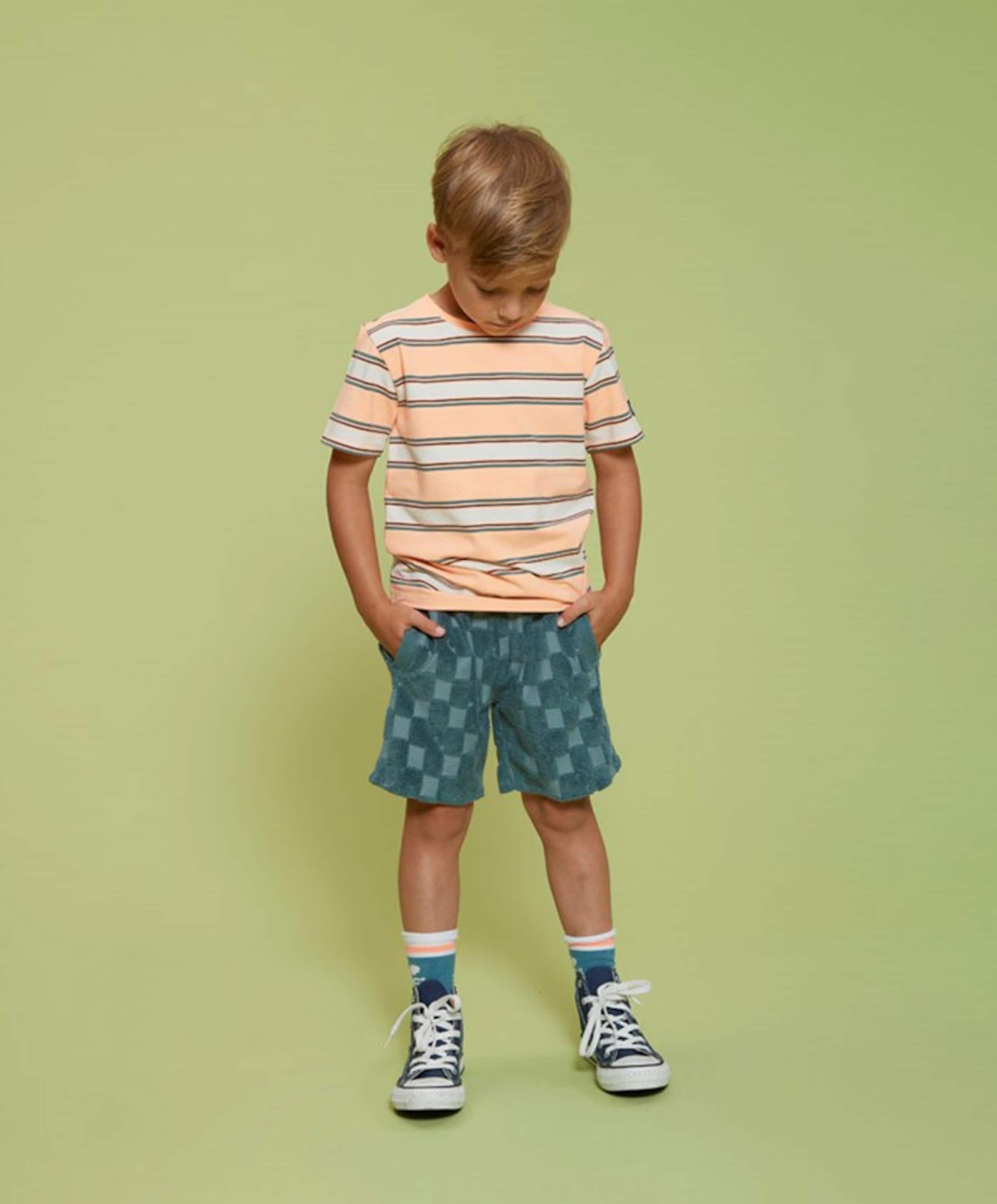 Sturdy Shorts ruit badstof jongens korte broek blauw