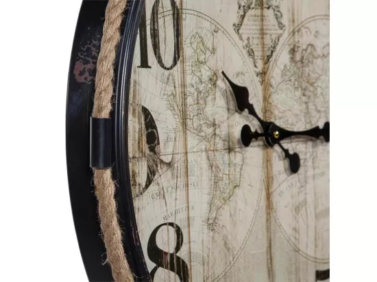 Horloge murale en bois noir 64x69x5h