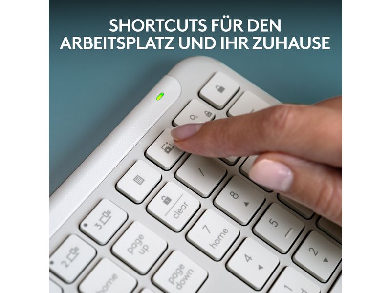 Logitech Tastatur K950 Signature Slim Off-white Schlanke kabellose Tastatur mit leisen Tasten