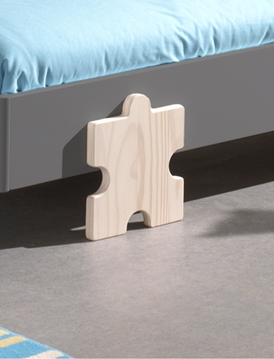Einzelbett MODULO - grau - stapelbar - Puzzle - 90x200 cm