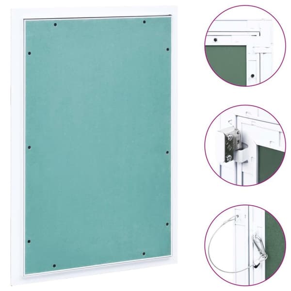 vidaXL Inspeksjonsluke med aluminiumsramme og gipsplate 400x600 mm