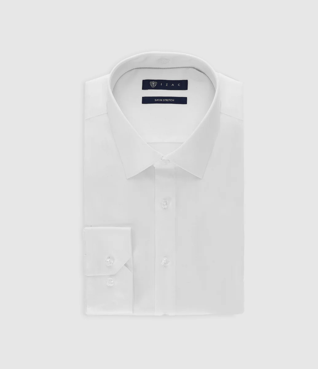 Chemise en satin stretch BLANC