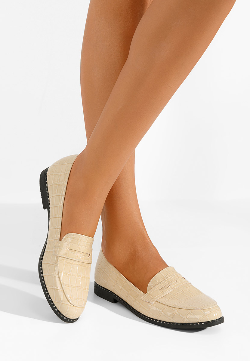 Mocassins femme beige Hemera