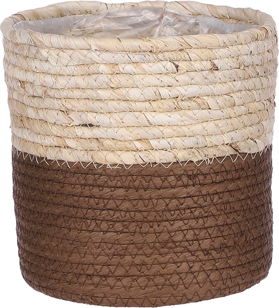 Mica Decorations plantenmand Rachel bruin D 14 H 14 cm