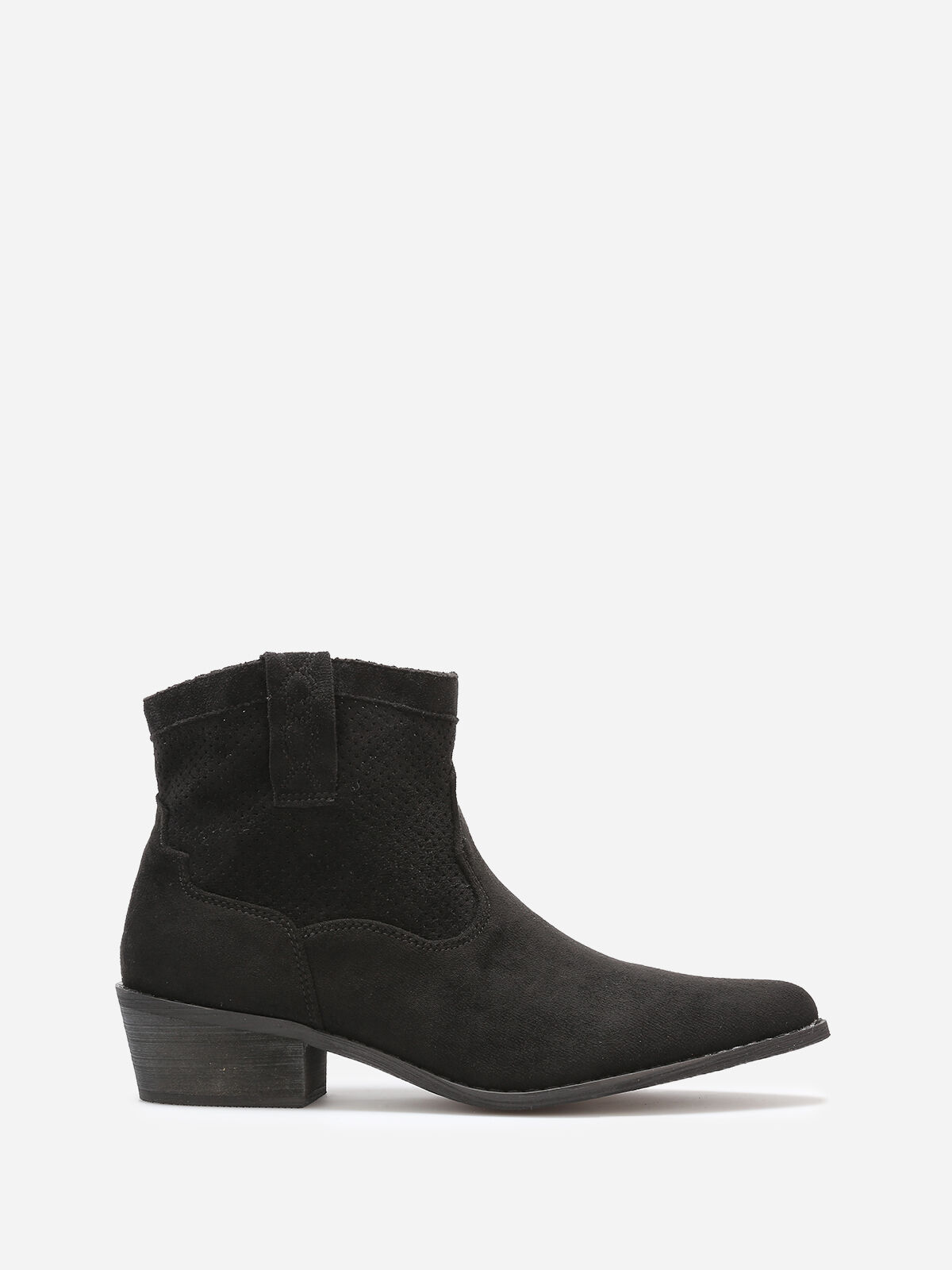 Bottines pointues style cowboy- Noir