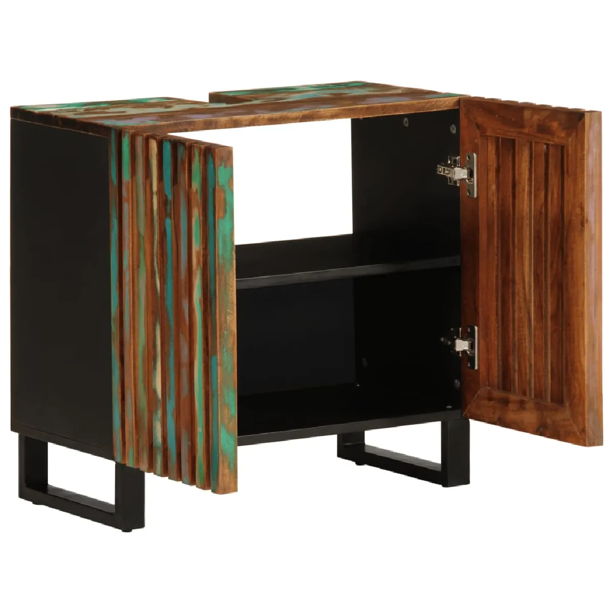 vidaXL Armoire lavabo de salle de bain en bois d'acacia