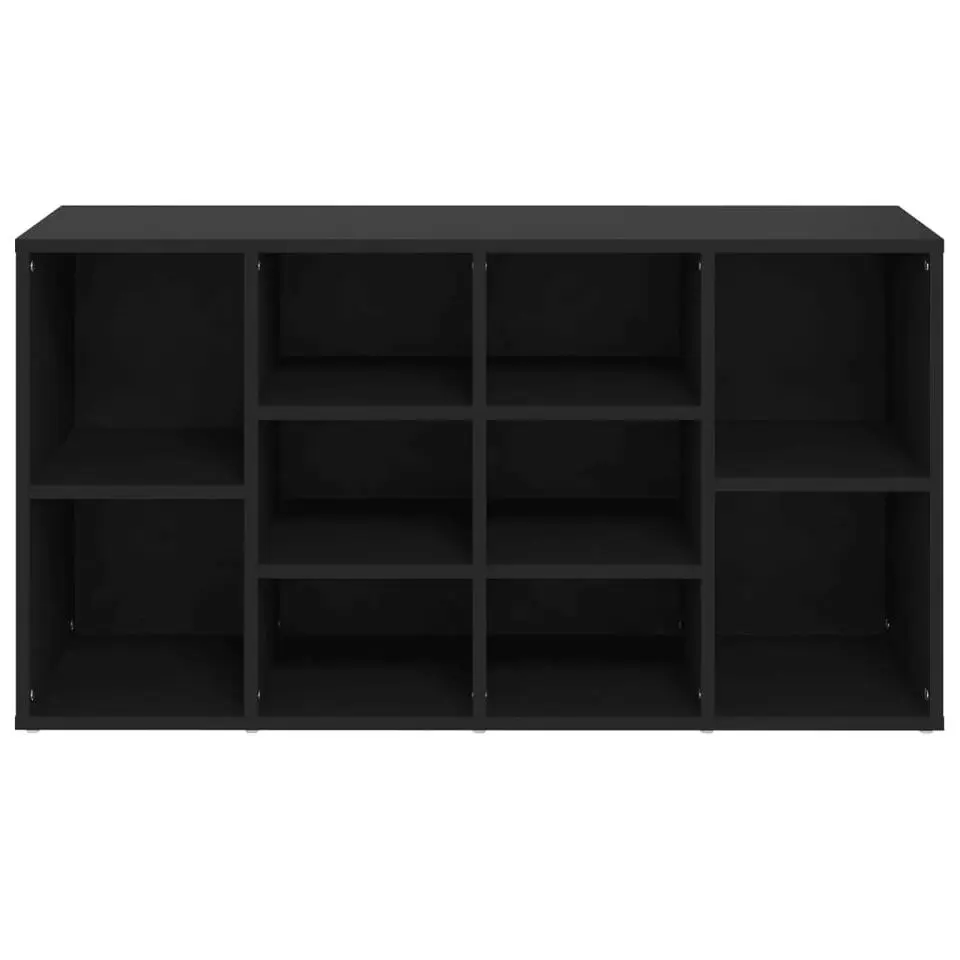 vidaXL - Schoenenbank - Zwart - Bewerkt hout -103x30x55 cm