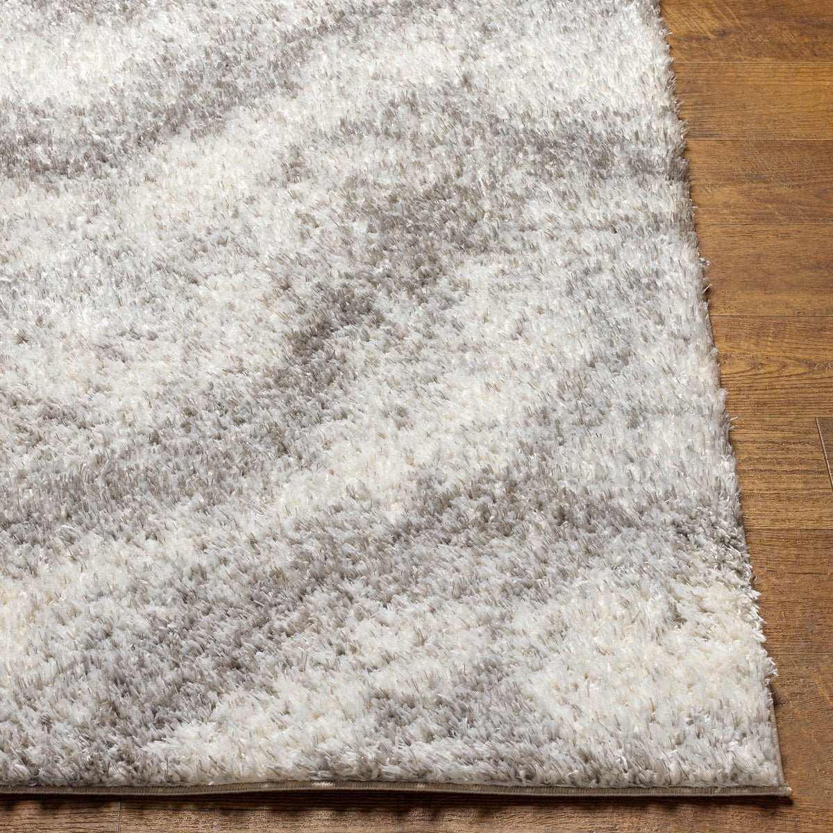 Modern hoogpolig shaggy vloerkleed, ivoor/grijs, 160x213 cm, MARINA