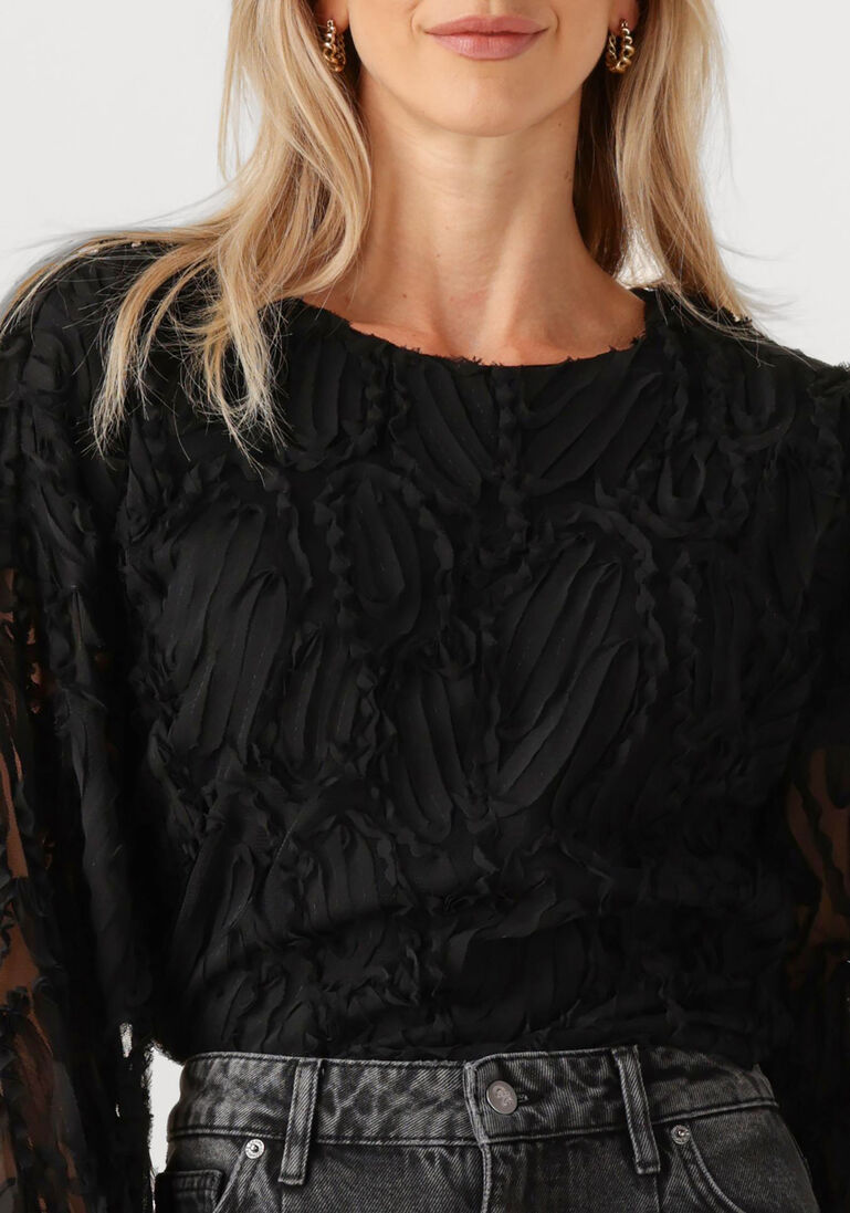 zwarte co'couture blouses shania fluffy blouse