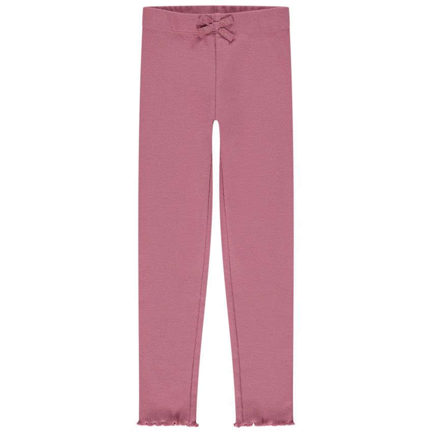 Legging côtelé avec nœud fantaisie pour fille - Fuchsia