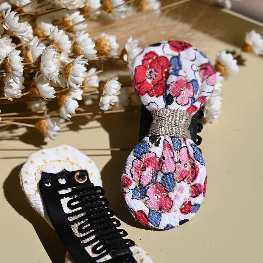 Barrette Noeud Anti-Glisse Rouge Corolle