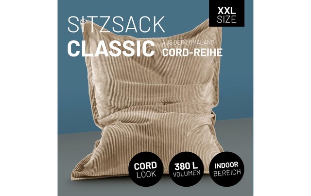Lumaland Sitzsack »Cord 380 l« Sitzsack für Innen