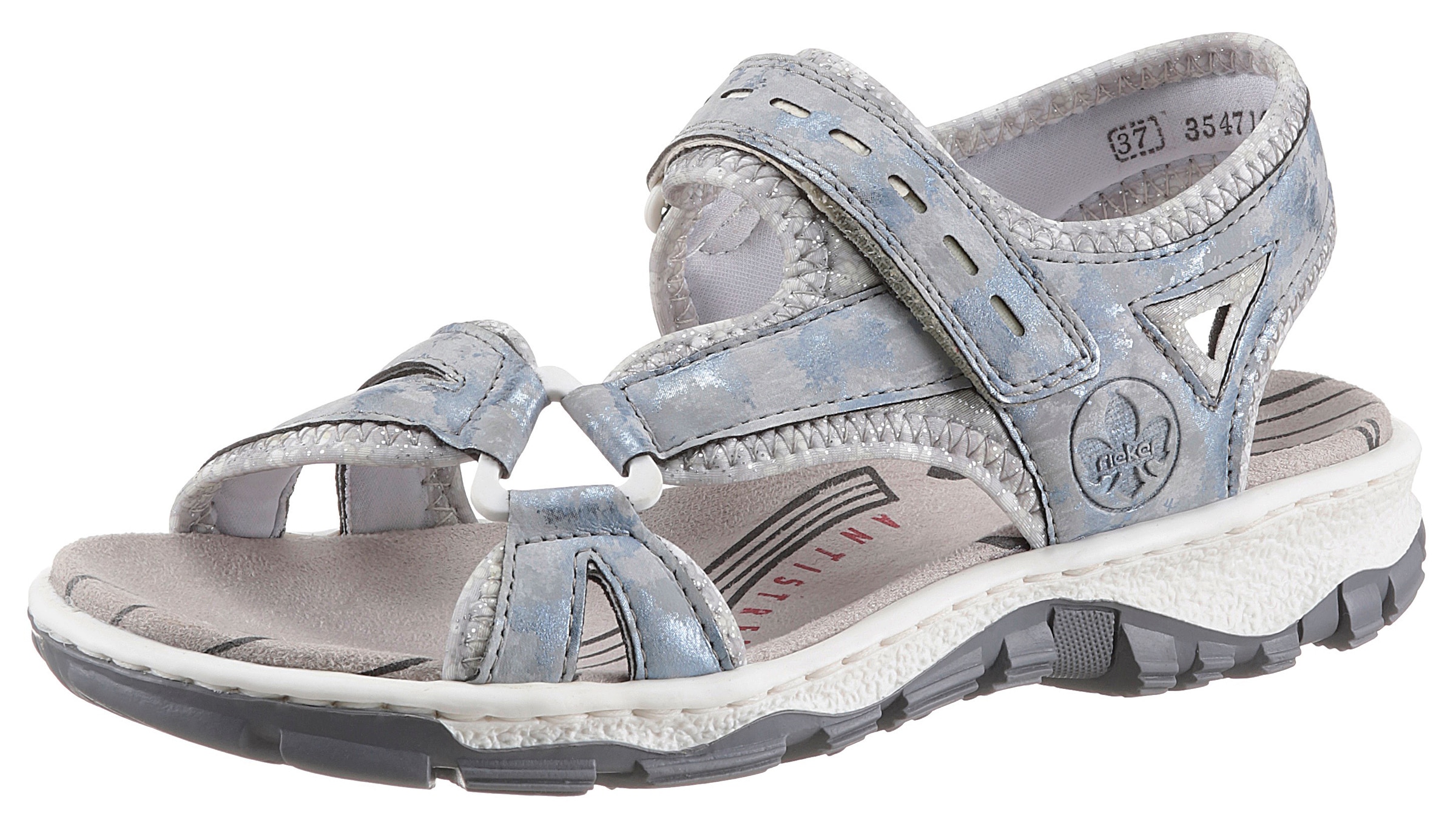 Rieker Riemchensandale  , Sommerschuh, Sandalette, Keilabsatz, in Used-Optik