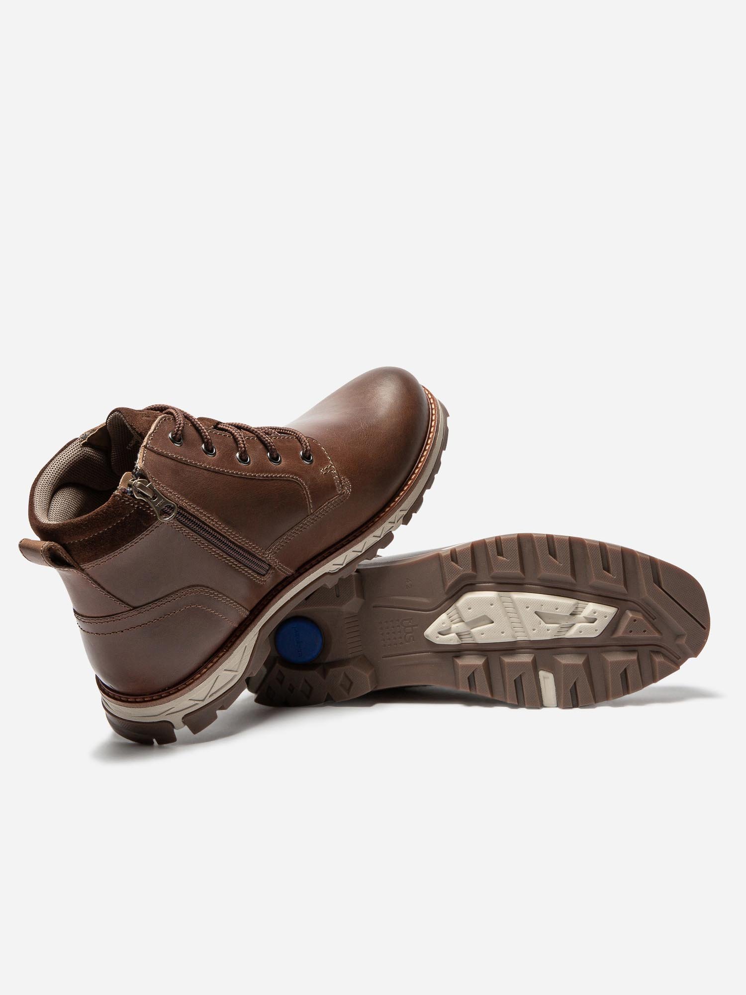 Boots Homme Confort Semelle Crantée Cuir Camel