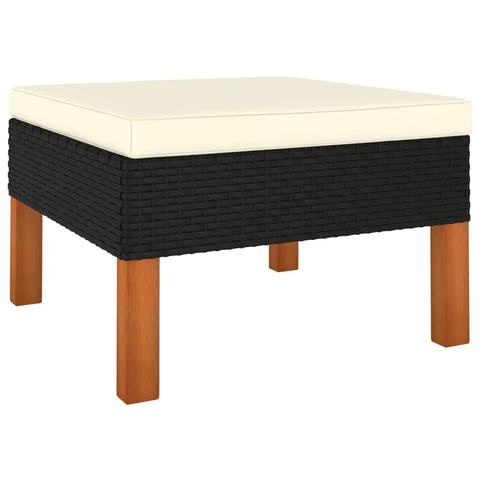 vidaXL - Loungeset - Zwart - Poly rattan - 4 stuks - Met kussens