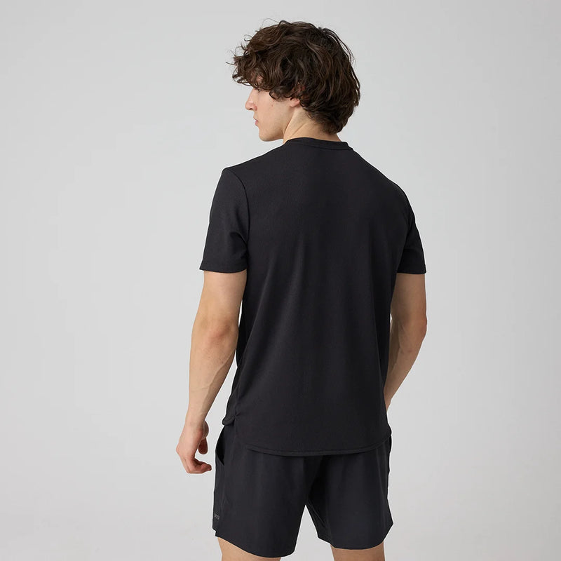 Trainingsshirt Mesh Herren aus recyceltem Polyester Schwarz