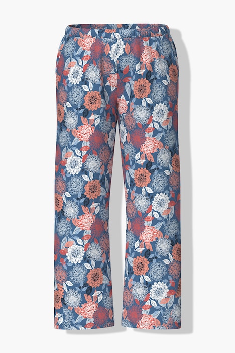 Pyjama, Blüten, Oversized, Rundhals, Halbarm