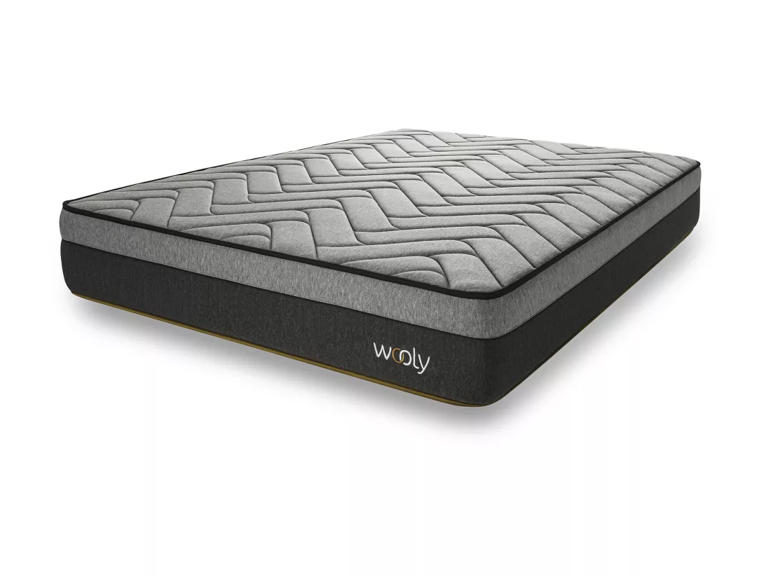 Matelas Wooly Level XL 160x200 cm - Hauteur 30 cm - Mousse Gel rafraîchissant - Mémoire de Forme - Haute Densité - Laine - Latex 70 - Confort Ferme