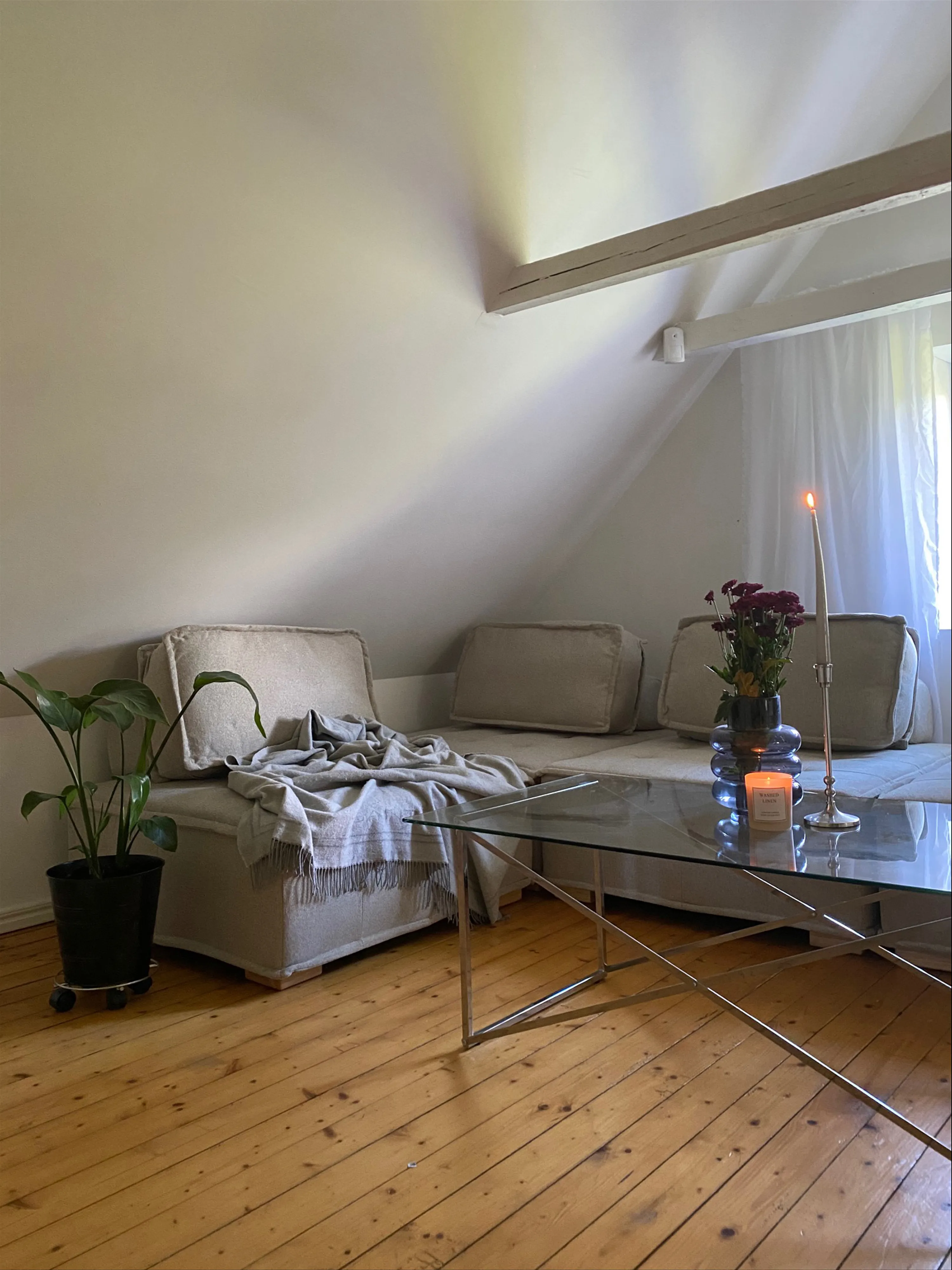 Modulaire hoekbank 4-zits TIBRO Stof Lichtbeige rechtszijdig