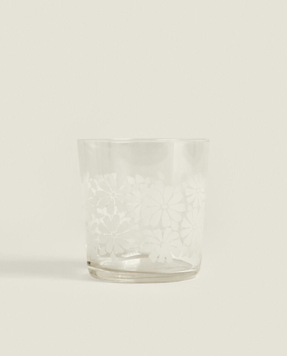 COPO DE VIDRO FLORAL