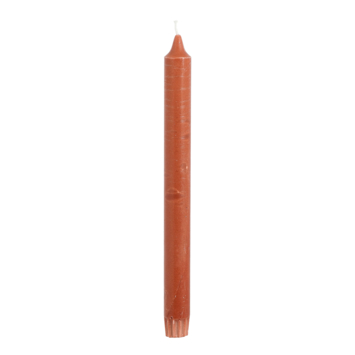 Dinerkaars stearine terra 6 stuks - h24xd2,2cm