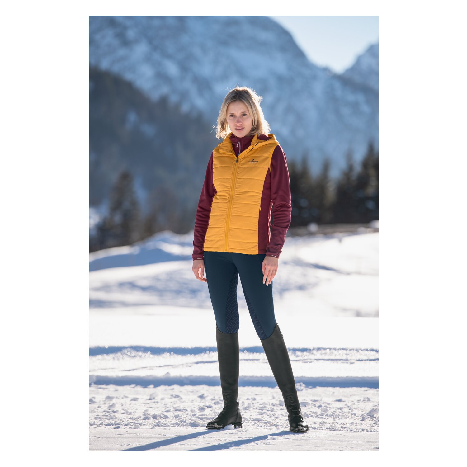 black forest Materialmix-Steppweste - mustard - XS