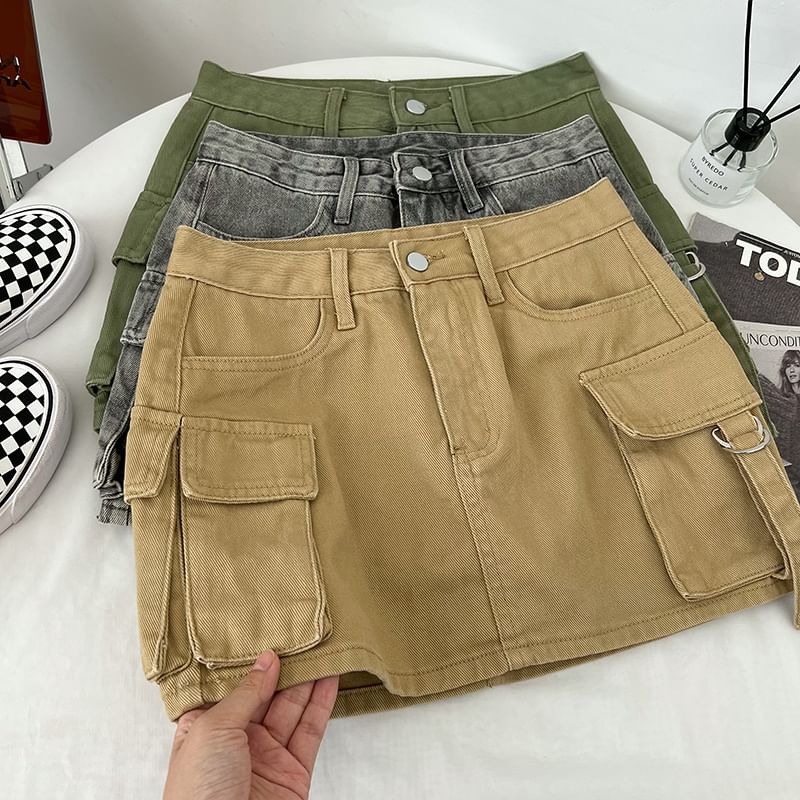 Babique - Lage denim minirok