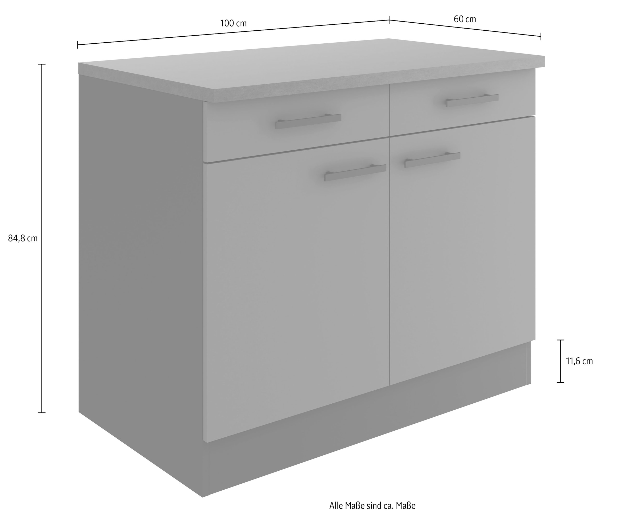 OPTIFIT Unterschrank »Palma« Breite 100 cm, mit 2 Türen und 2 Schubkästen