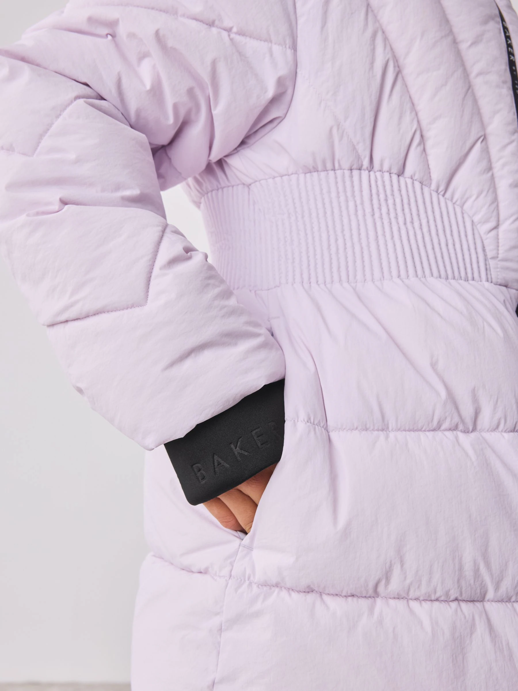 Baker by Ted Baker - Regenbestendige lila gewatteerde jas met plooitjes