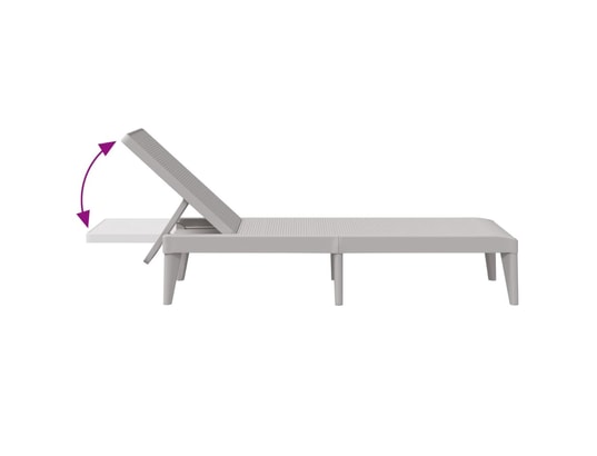 VIDAXL - Bain de soleil Chaise longue gris 186x60x29 cm pp