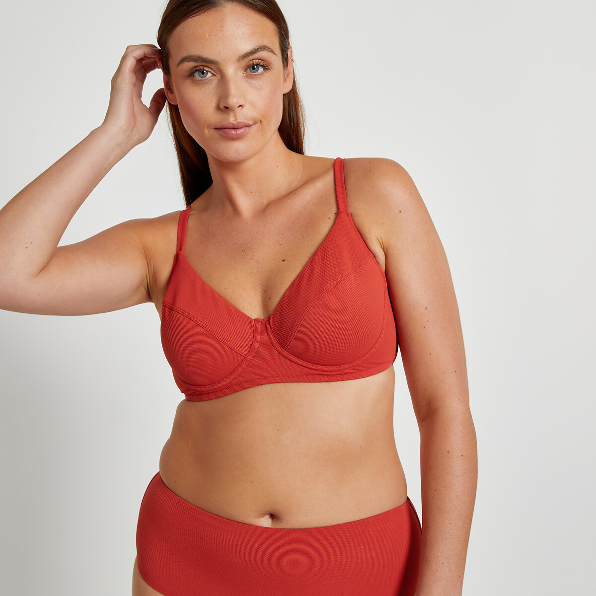 LA REDOUTE COLLECTIONS PLUS<br>Biquíni Omsluitend-BH, tricot getextureerd
