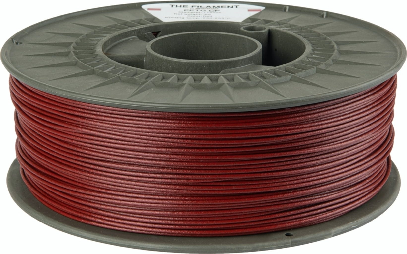 The Filament  PETG CF Red, 1,75 mm / 1000 g    Mit 3 % Kohlefasern verstärktes PETG in Red